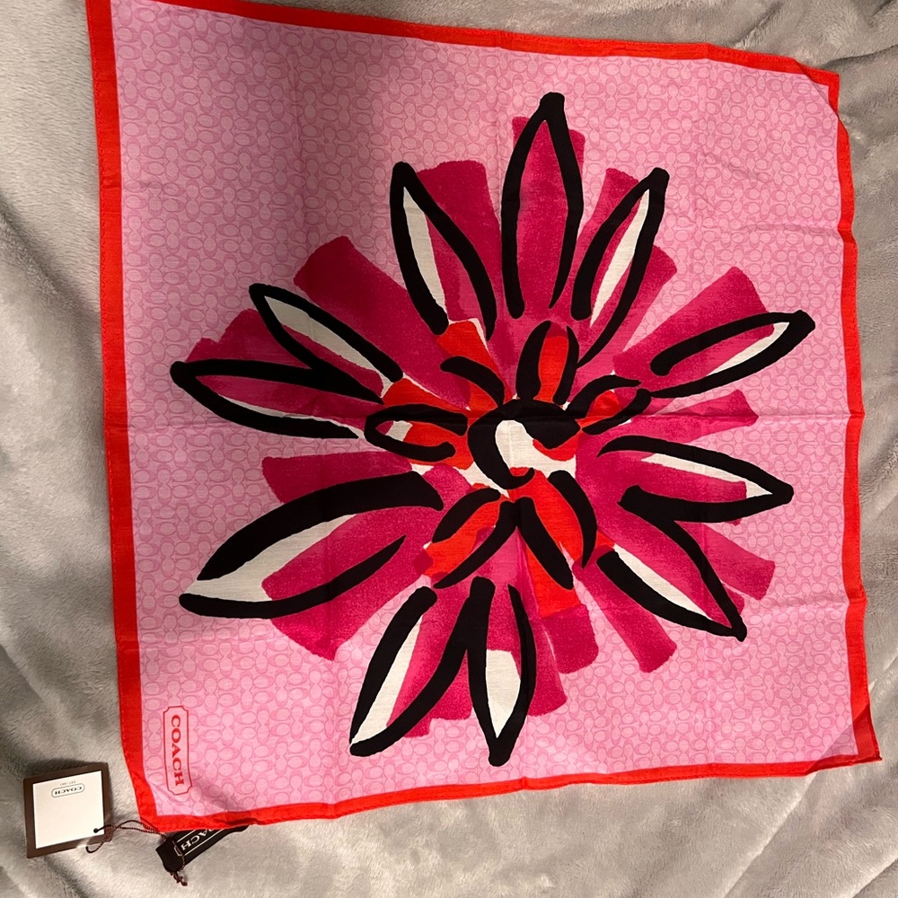 Clearance! Coach Square Flower Scarf